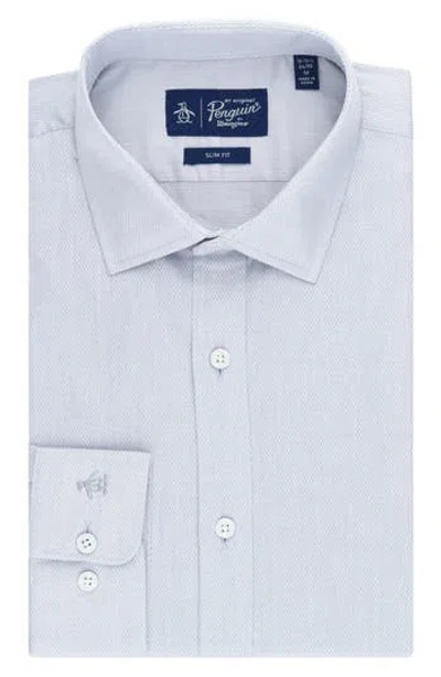 Original Penguin Diamond Dobby Slim Fit Dress Shirt In Silver