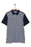 Original Penguin Diamond Jacquard Cotton Polo In Dark Sapphire