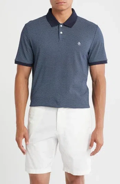 Original Penguin Ditsy Jersey Polo In Blue