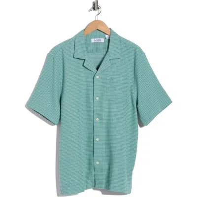Original Penguin Dobby Grid Camp Shirt In Green
