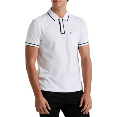 Original Penguin Earl Tipped Piqué Polo In White