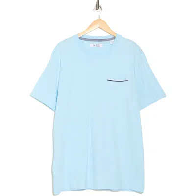 Original Penguin Earl Tipped Pocket T-shirt In Crystal Blue