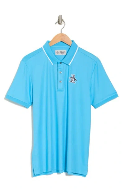 Original Penguin Earl Tipped Polo In Aquarius