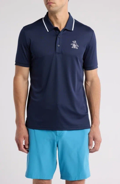 Original Penguin Earl Tipped Polo In Blue Iris