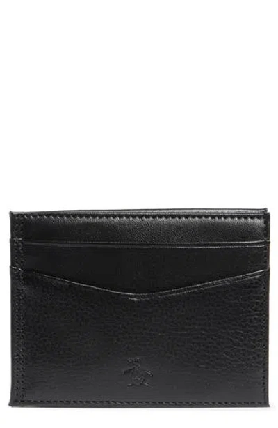 Original Penguin Embossed Logo Card Case In Black