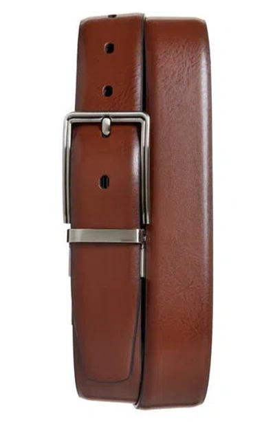 Original Penguin Fashion Reversible Leather Belt In Brown