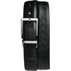 Original Penguin Feather Edge Textured Reversible Belt In Black
