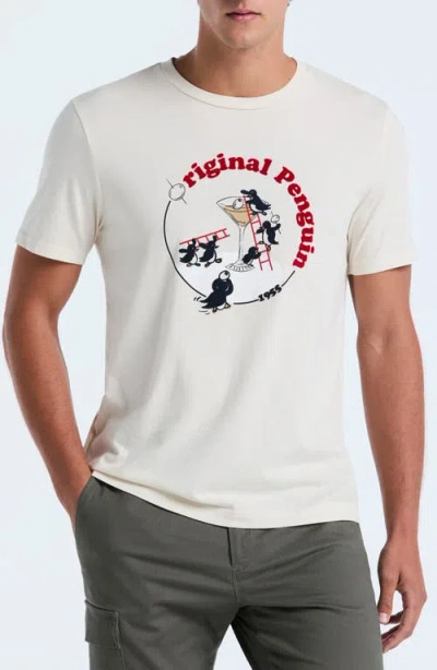 Original Penguin Flocked Graphic T-shirt In White