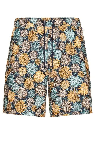 Original Penguin Floral All Over Print Recycled Swim Short In Dark Sapphire