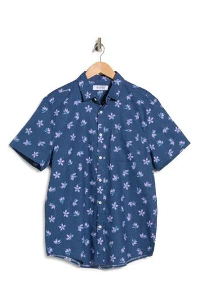 Original Penguin Floral Print Linen & Cotton Button-up Shirt In Multi