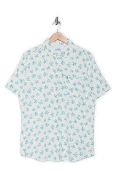 Original Penguin Floral Short Sleeve Button-up Shirt In Bright White