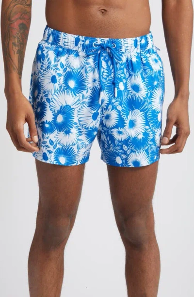 Original Penguin Floral Stretch Swim Trunks In Skydiver