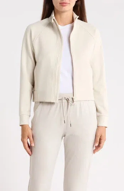 Original Penguin Full Zip Textured Knit Jacket In Silver Birch Heather