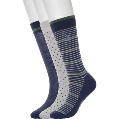 Original Penguin Gates Birdseye Assorted 3-pack Crew Socks Assorted 3-pack Crew Socks In Multi