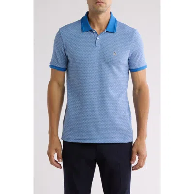 Original Penguin Geo Jacquard Pique Knit Polo In Star Sapphire