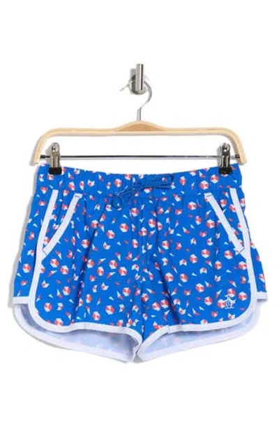Original Penguin Geo Patterned Shorts In Blue Tattoo