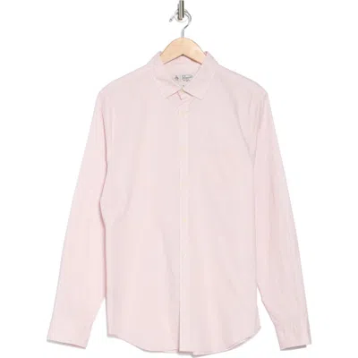 Original Penguin Geo Print Long Sleeve Cotton Poplin Button-up Shirt In Dusty Rose