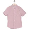 Original Penguin Geo Print Stretch Cotton Poplin Button-up Shirt In Dusty Rose