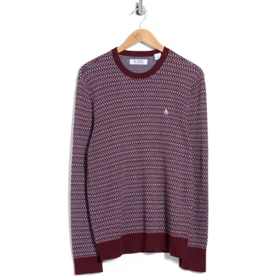 Original Penguin Geometric Jacquard Crewneck Sweater In Multi