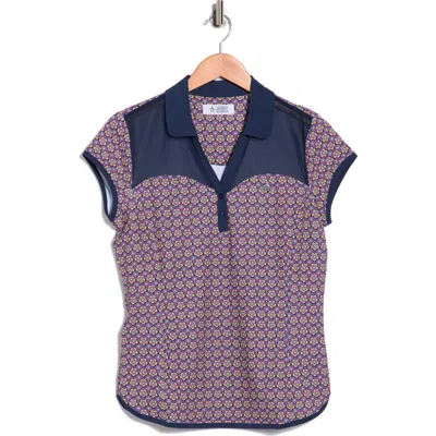 Original Penguin Golf Cap Sleeve Sweetheart Golf Knit Polo In Purple