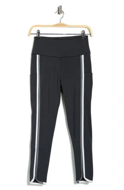 Original Penguin Golf High Waist Side Stripe Leggings In Black