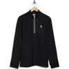 Original Penguin Golf Long Sleeve Half-zip Fleece Pullover In Caviar