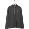 Original Penguin Golf Long Sleeve Half-zip Fleece Pullover In Caviar Heather