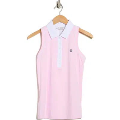 Original Penguin Golf Sleeveless Colorblock Golf Polo In Pink