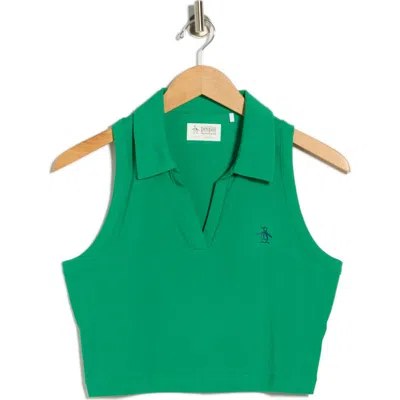Original Penguin Golf Solid Sleeveless Crop Polo