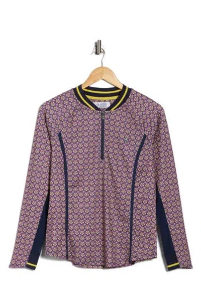 Original Penguin Golf Sun Protection Quarter Zip Sweatshirt In Purple