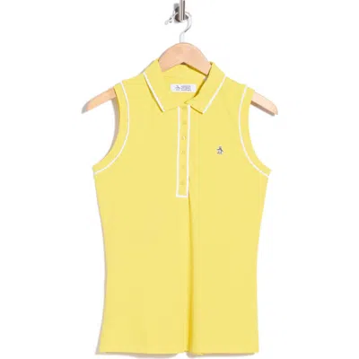 Original Penguin Golf Veronica Sleeveless Polo In Green Sheen