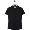 Original Penguin Golf Zip Front Polo In Black