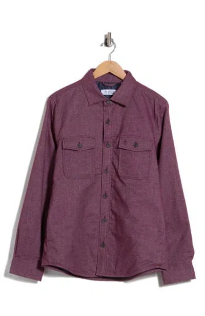 Original Penguin Heathered Shirt Jacket In Purple