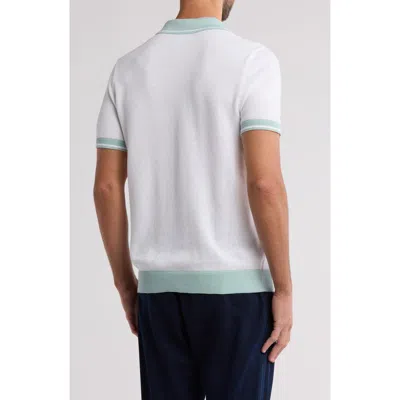 Original Penguin Honeycomb Textured Cotton Polo In Bright White