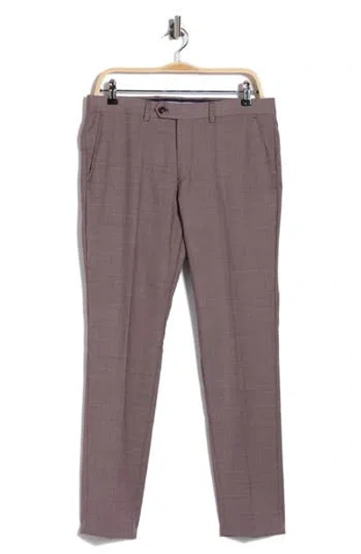 Original Penguin Houndstooth Wool Blend Pants In Burgundy