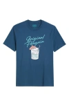 Original Penguin Ice Cube Pete Cotton Graphic T-shirt In Blue Wing Teal