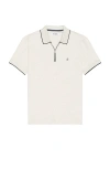 Original Penguin Interlock Quarter Zip Polo In Gray