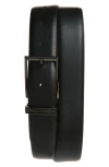 Original Penguin Iron Man Keeper Bonded Leather Belt In Black