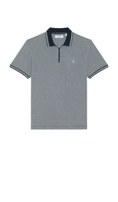 Original Penguin Jacquard 1/4 Zip Tipped Polo In Black