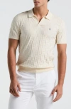 Original Penguin Jacquard Basketweave Johnny Collar Polo Sweater In Brown