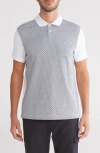 Original Penguin Jacquard Front Cotton Jersey Polo In Bright White