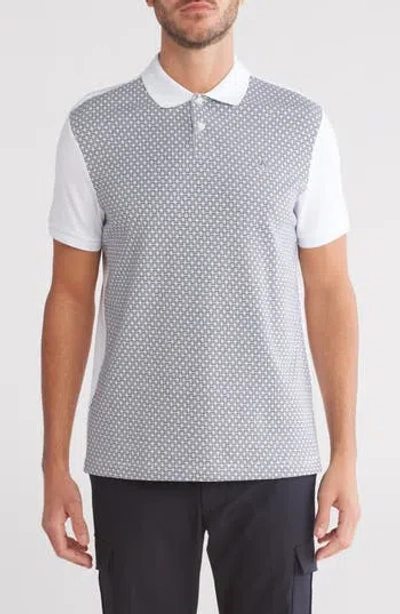 Original Penguin Jacquard Front Cotton Jersey Polo In Bright White