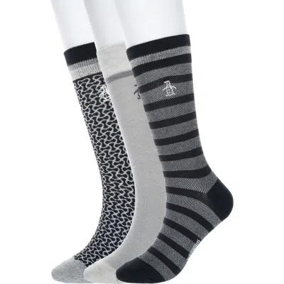 Original Penguin Jansen Geo 3-pack Assorted Crew Socks In Multi