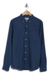 Original Penguin Jasper Flannel Button-up Shirt In Dark Sapphire