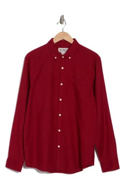 Original Penguin Jasper Flannel Button-up Shirt In Red Dahlia