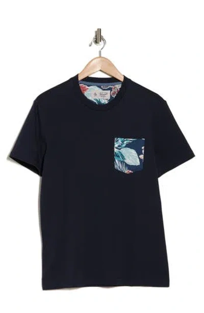 Original Penguin Jersey Pocket T-shirt In Dark Sapphire