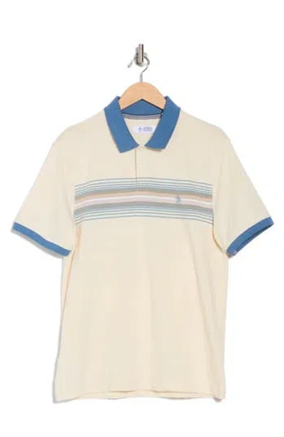 Original Penguin Jersey Yarn Dye Polo In Brown