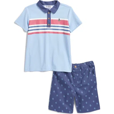 Original Penguin Kids' Polo & Shorts Set In Navy
