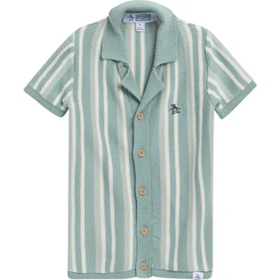 Original Penguin Kids' Stripe Sweater Polo In Multi