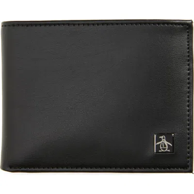 Original Penguin Leather Bifold Wallet In Black